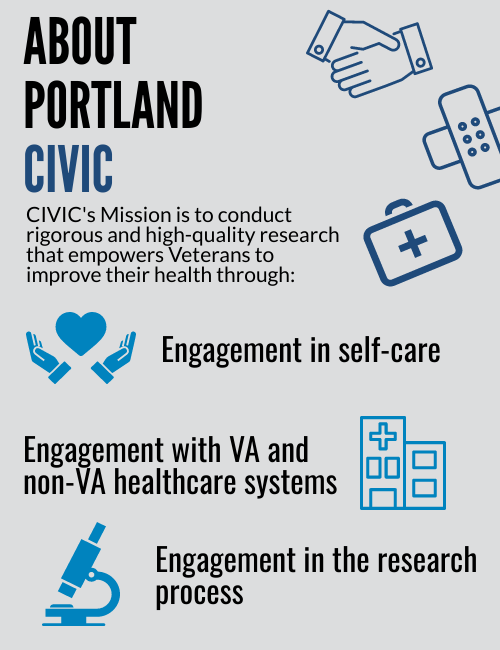 Infographic part 1 describing the center's goals.