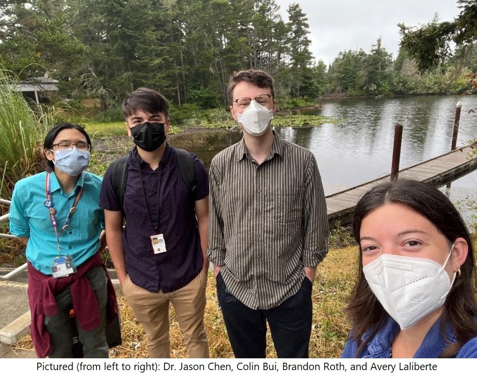 Pictured: The members of the CCSP Lab: Dr. Jason Chen, Colin Bui, Brandon Roth, and Avery Laliberte